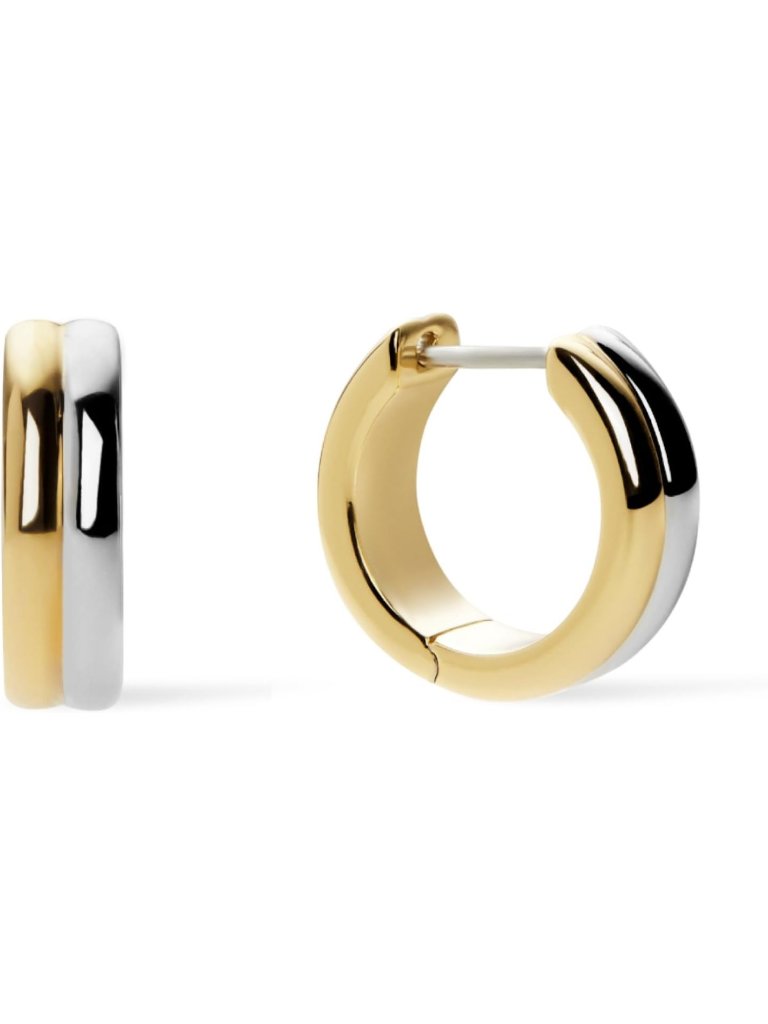 Stylish Mixed Metal Huggie Hoop Earrings For Women - Silver & Gold Fashion